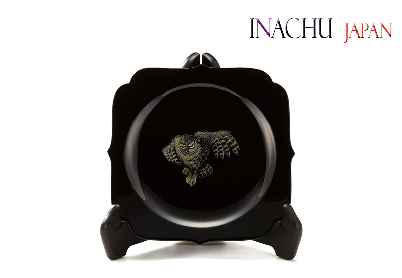 脱乾漆飾り皿「福来朗」 人間国宝 前史雄作