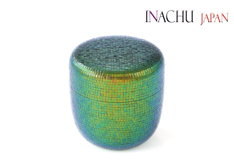 利休棗 玉虫蒔絵貼詰 玉石作